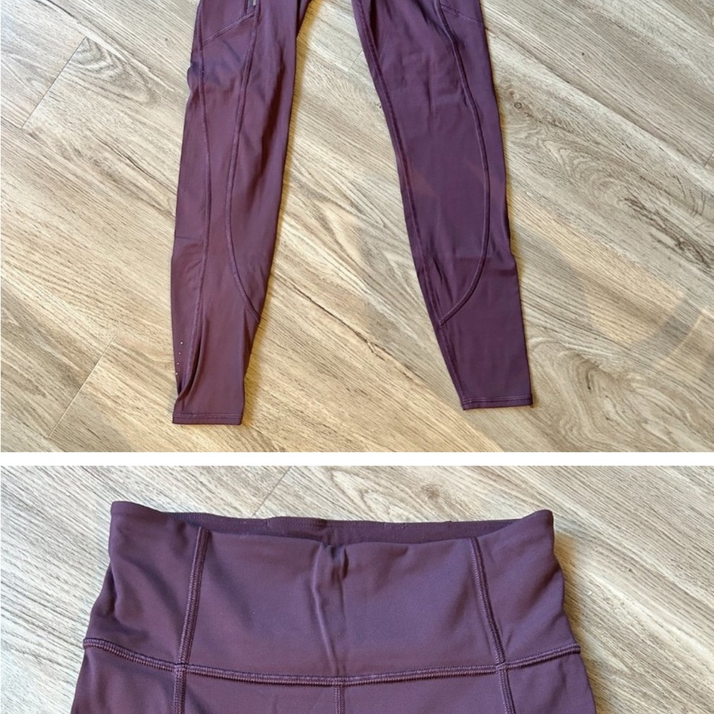 Athleta Rainier Tight Leggings Fleece Lined Plum Purple Size XS